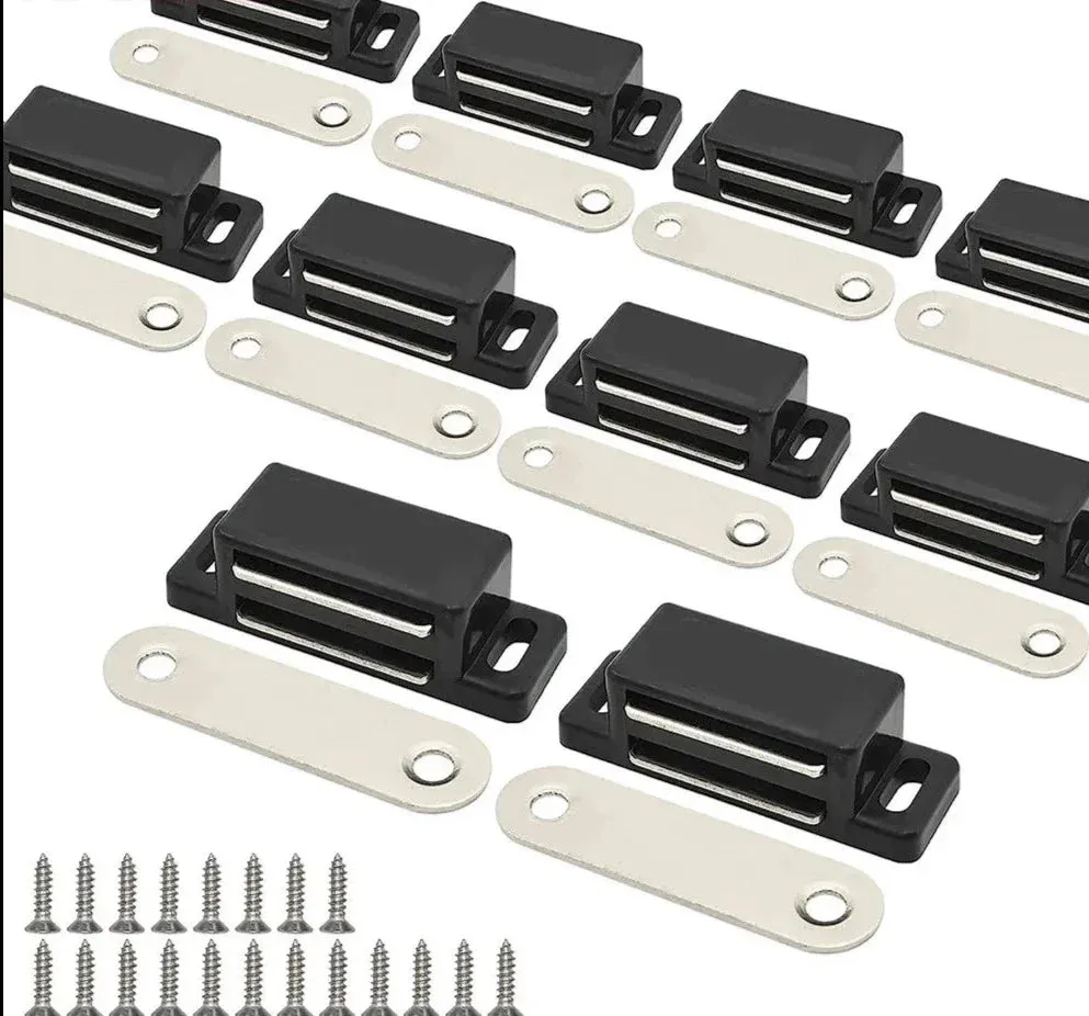 10 Pieces Magnetic Abs Black Cabinet/door Catches