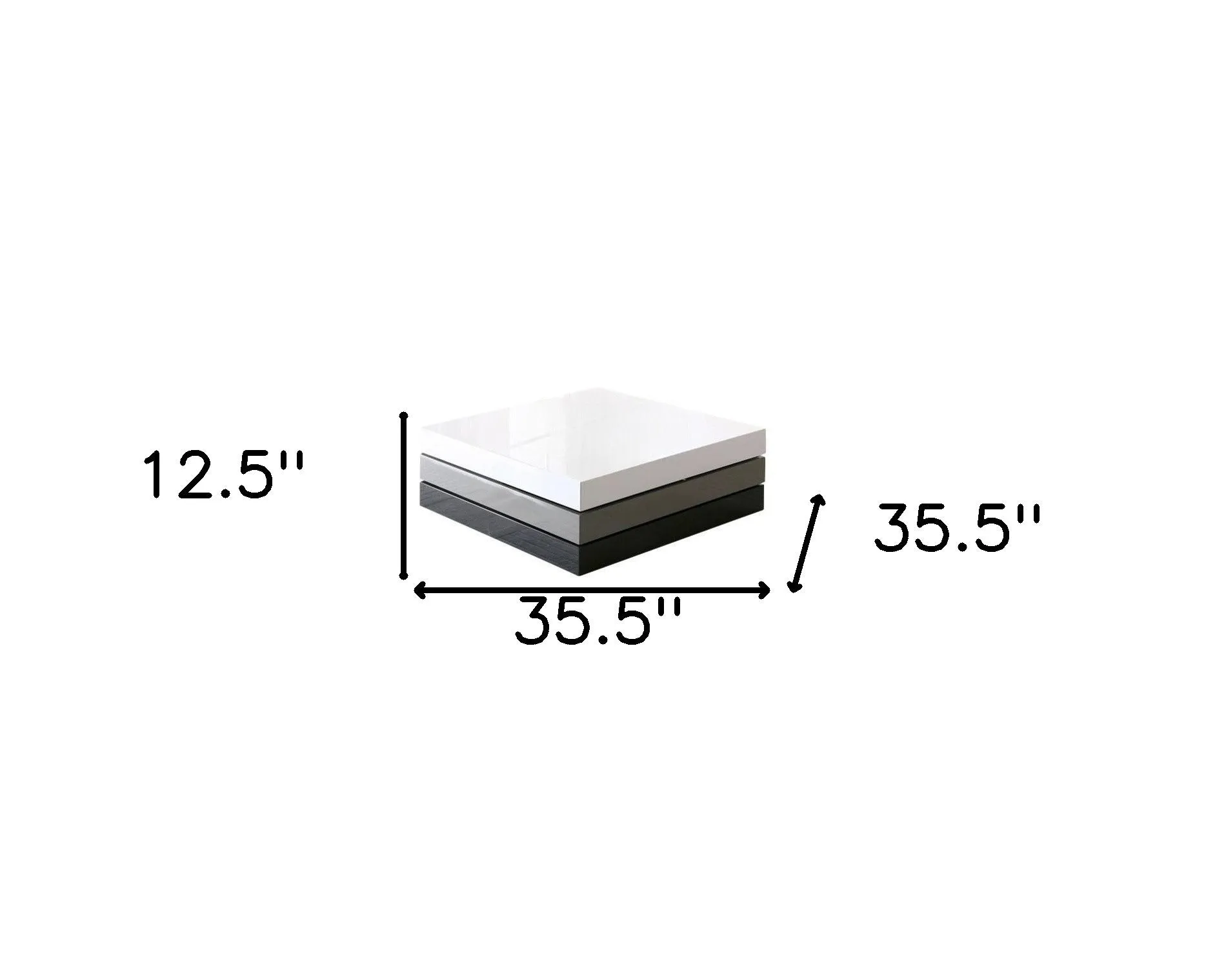 12.5" 3 Tone Mdf Square Coffee Table