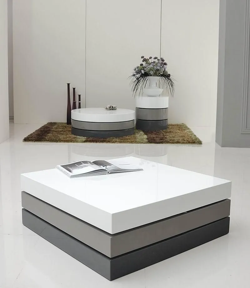12.5" 3 Tone Mdf Square Coffee Table