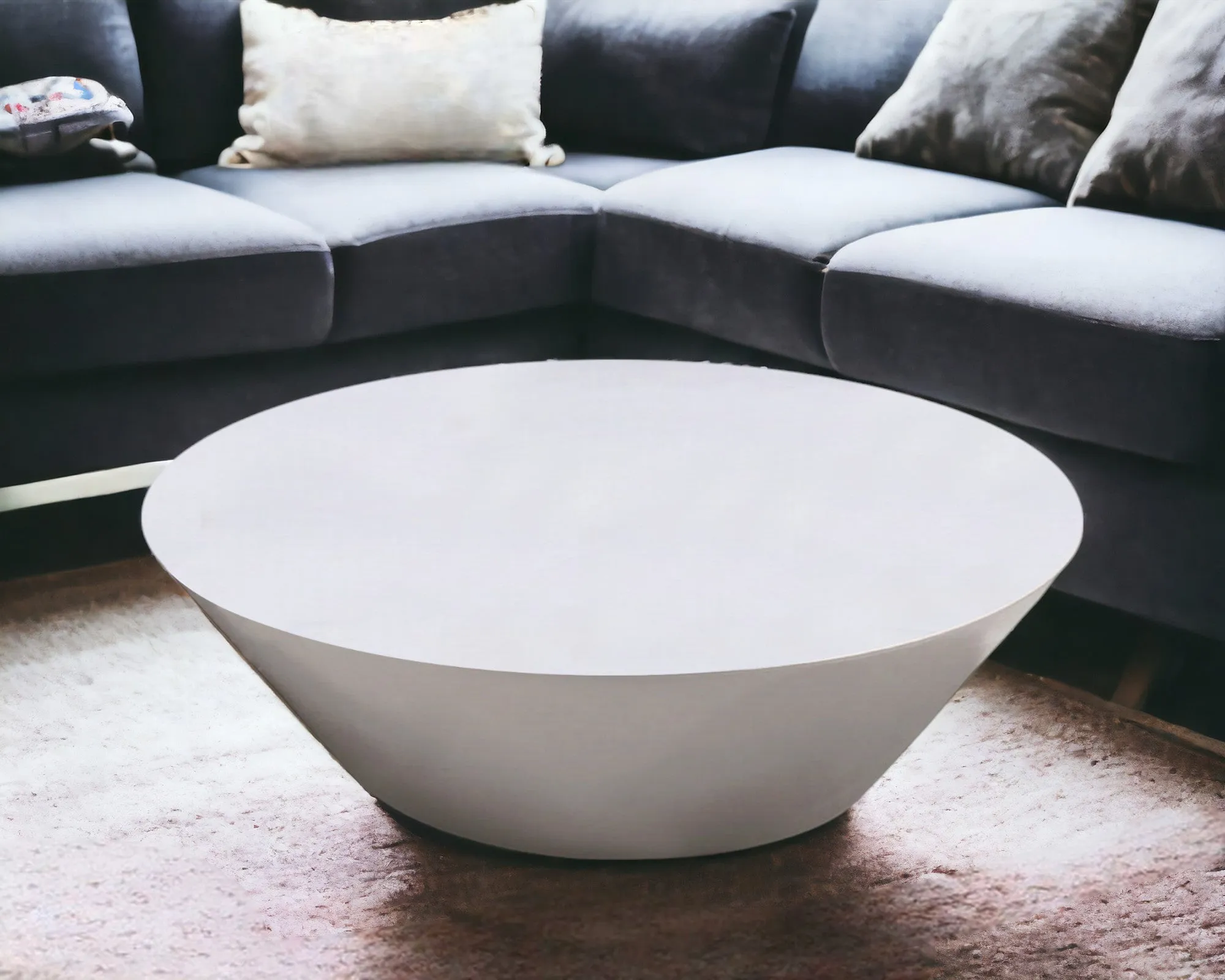 12" Grey Glass Coffee Table With A Swivel Compartment