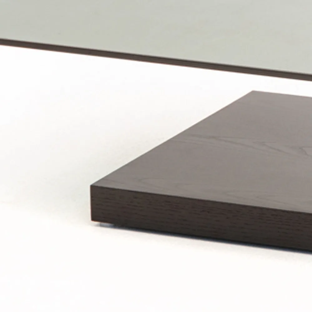 15" Black Oak Mdf And Glass Coffee Table