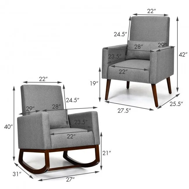 2-in-1 Rocking Chair - Grey