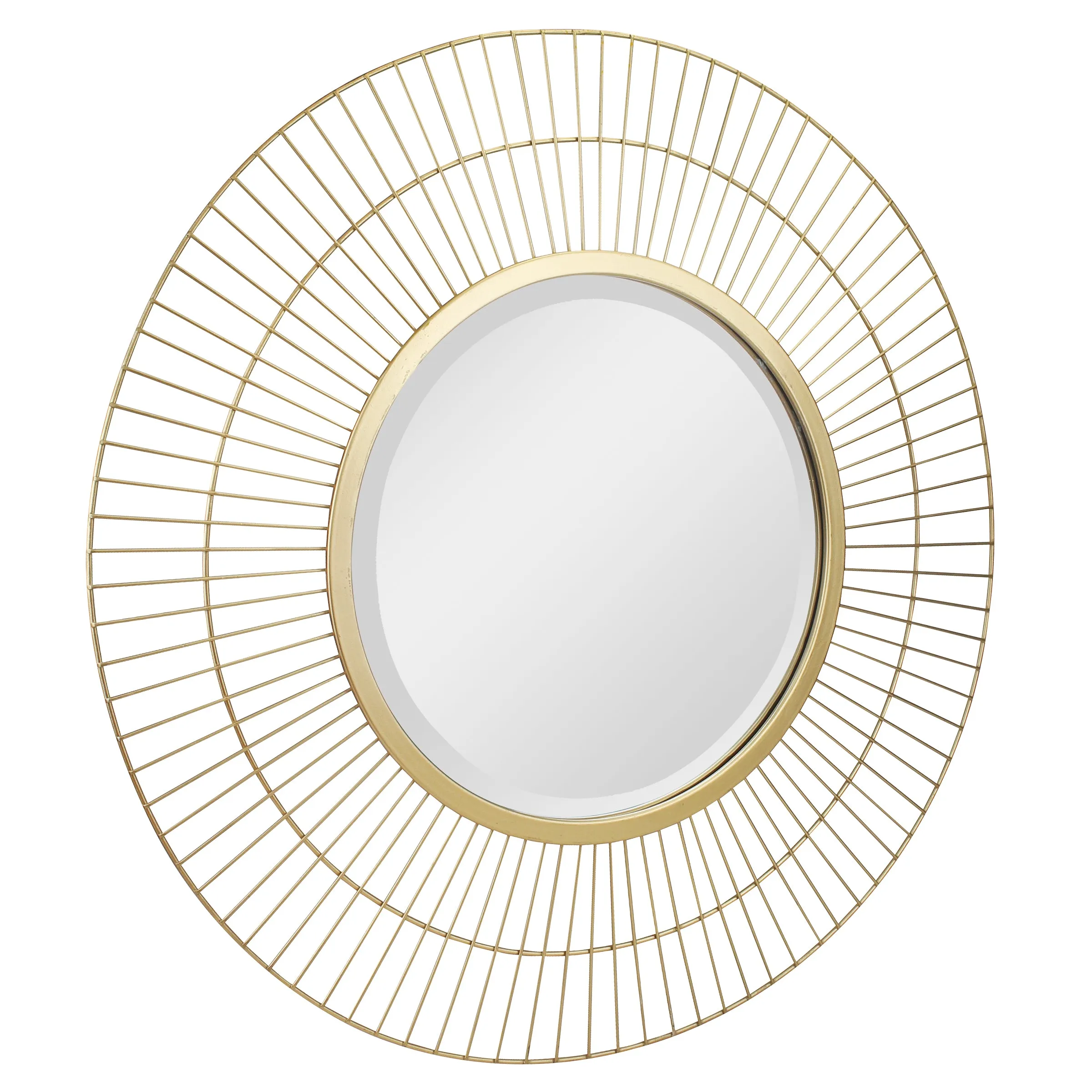 24" Decorative Modern Round Metal Wire Wall Mirror (WS)