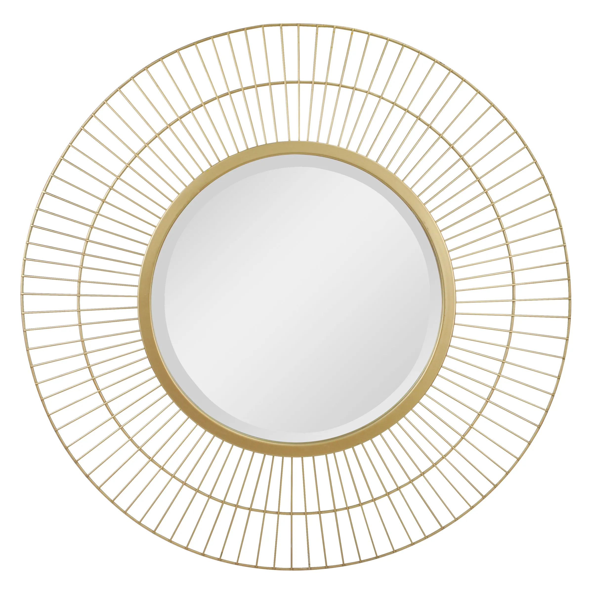 24" Decorative Modern Round Metal Wire Wall Mirror (WS)