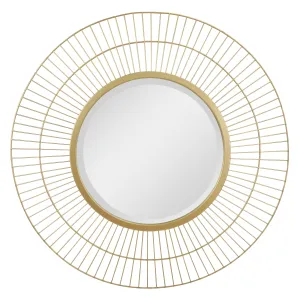 24" Decorative Modern Round Metal Wire Wall Mirror (WS)