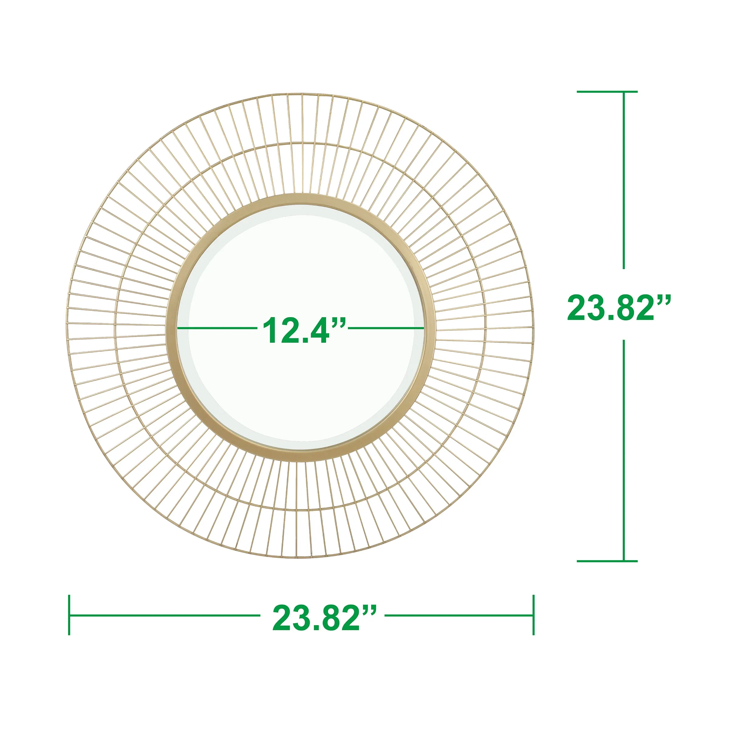 24" Decorative Modern Round Metal Wire Wall Mirror (WS)