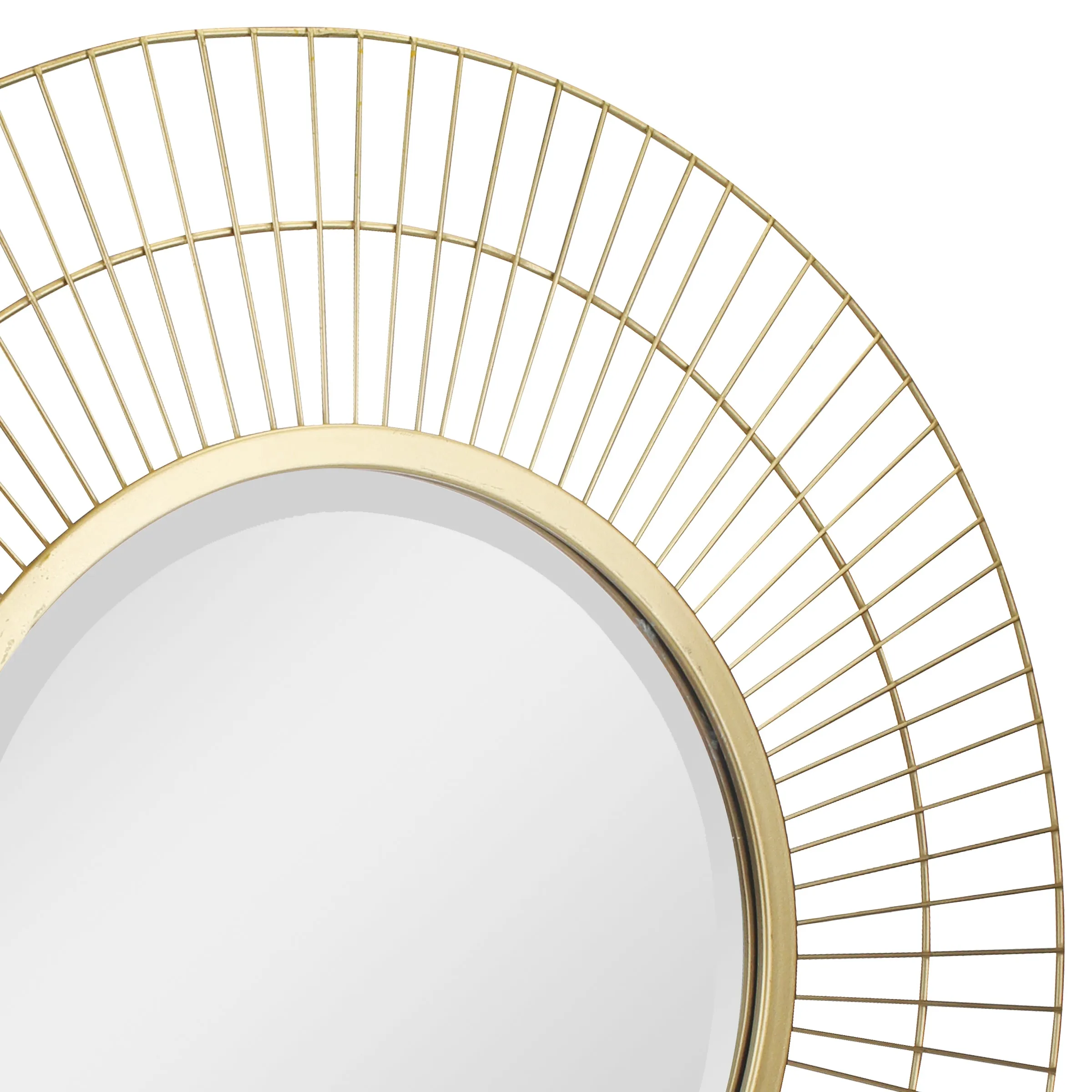 24" Decorative Modern Round Metal Wire Wall Mirror (WS)