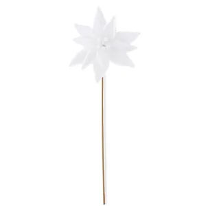 25 Inch White Velvet Poinsettia