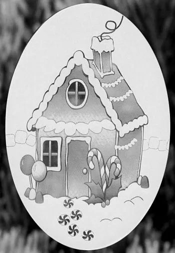4" x  6" Oval Gingerbread House | (Static Cling)