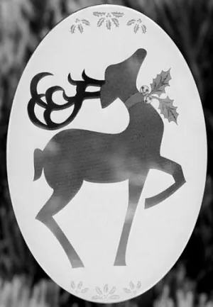4" x 6" Oval Reindeer | (Static Cling)
