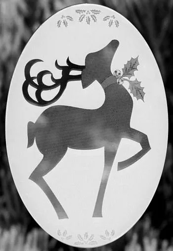 4" x 6" Oval Reindeer | (Static Cling)