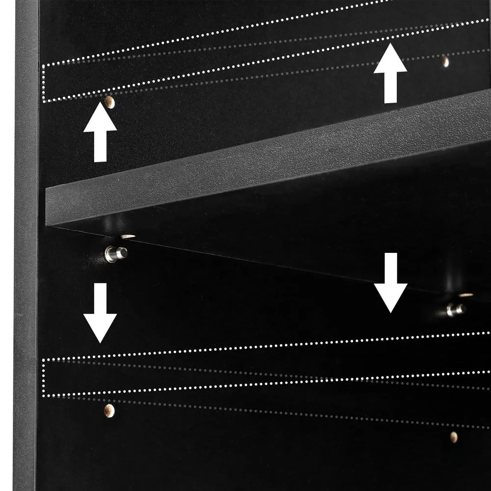 5-Tier Adjustable Bookshelf, Anti-Tip Kit, Black - Artiss
