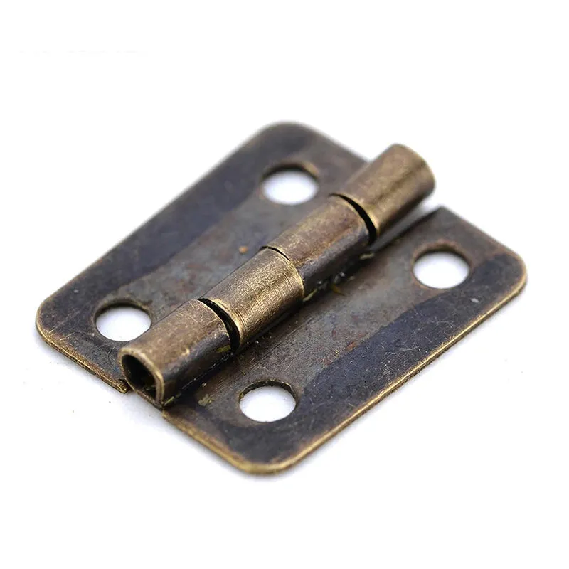 50 Antique Mini Bronze Gold Door Hinges for Cabinets Boxes