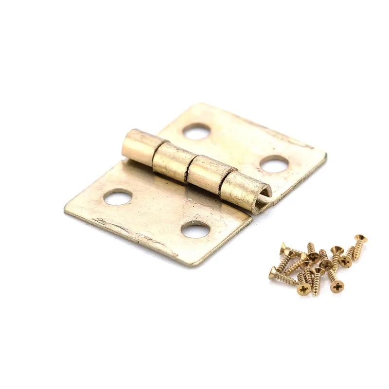 50 Antique Mini Bronze Gold Door Hinges for Cabinets Boxes
