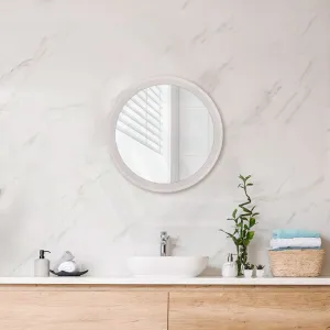 500mm Bathroom Mirror Concrete Framed White Sandstone Round Wall Mounted