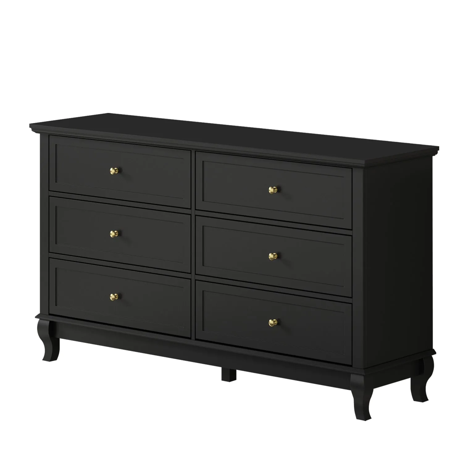 6-Drawer Dresser for Bedroom Display Wood Storage Chest of 6 Drawers Cabinet
