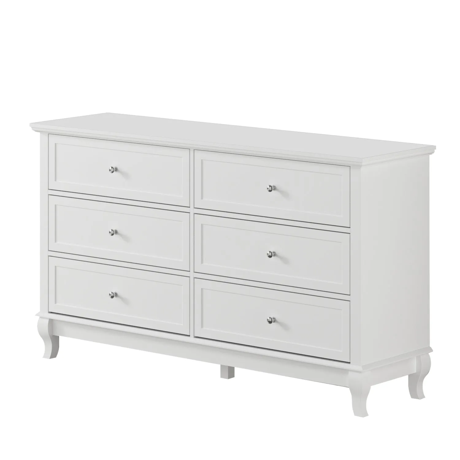 6-Drawer Dresser for Bedroom Display Wood Storage Chest of 6 Drawers Cabinet