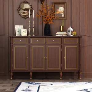 63"W Buffet with Storage Cabinet Drawer Sideboard Dark Brown End Table