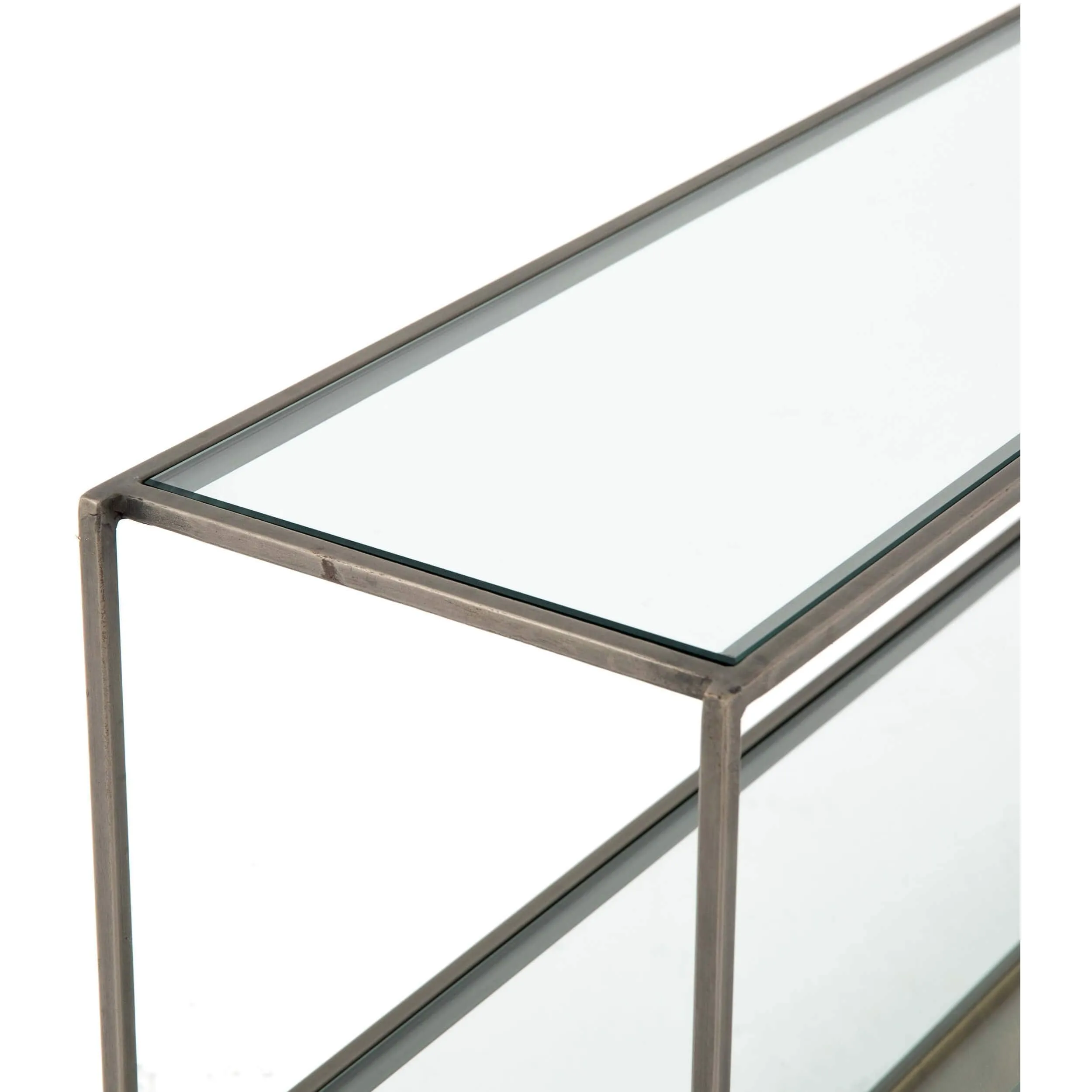 Abel Sunburst Console Table, Aged Brass