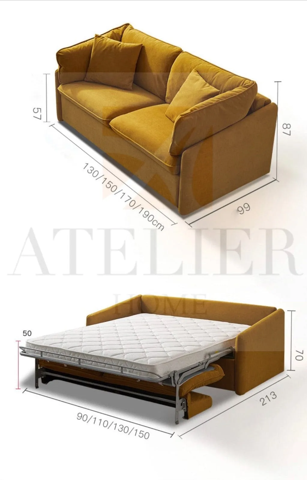 Alicia Sofa Bed with Mattress
