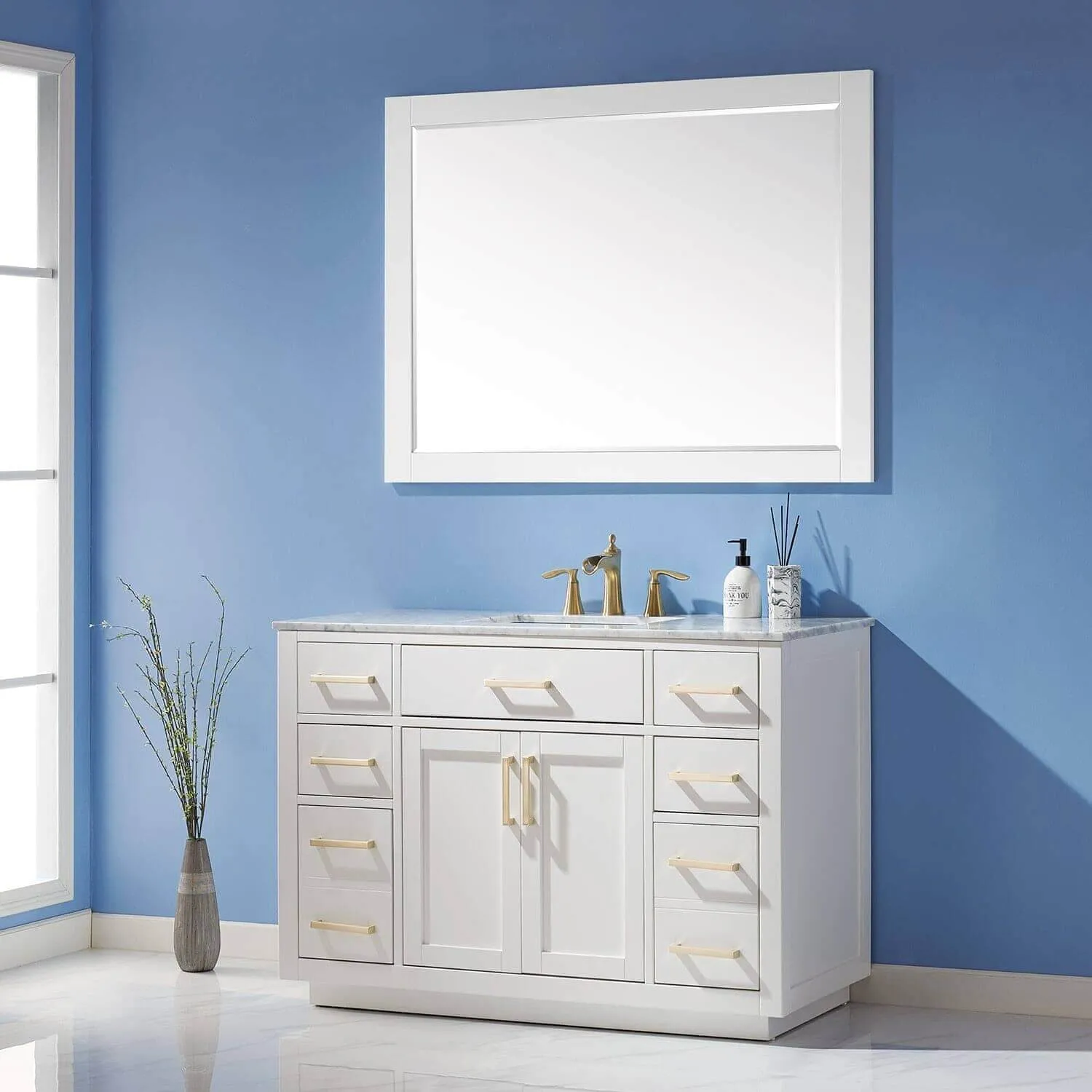 Altair Ivy 48 x 36 Wood Framed Bathroom Wall Mirror