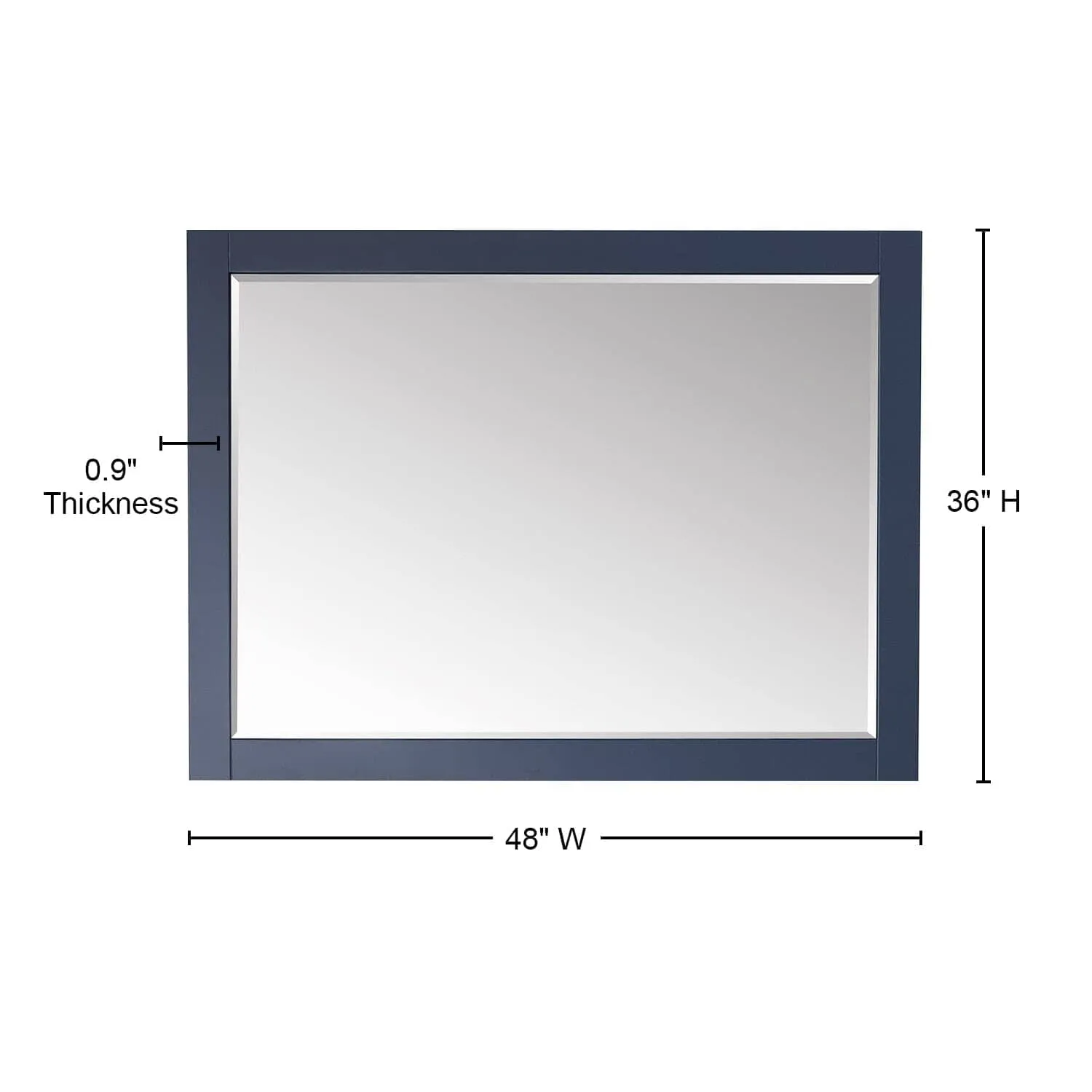 Altair Ivy 48 x 36 Wood Framed Bathroom Wall Mirror