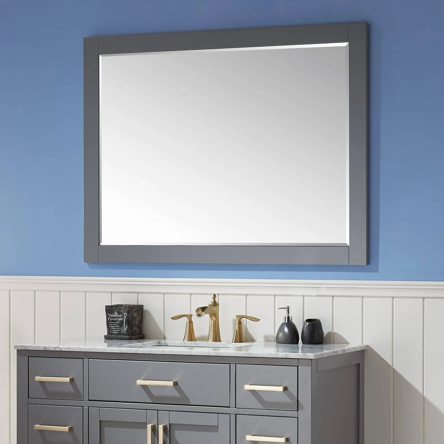 Altair Ivy 48 x 36 Wood Framed Bathroom Wall Mirror