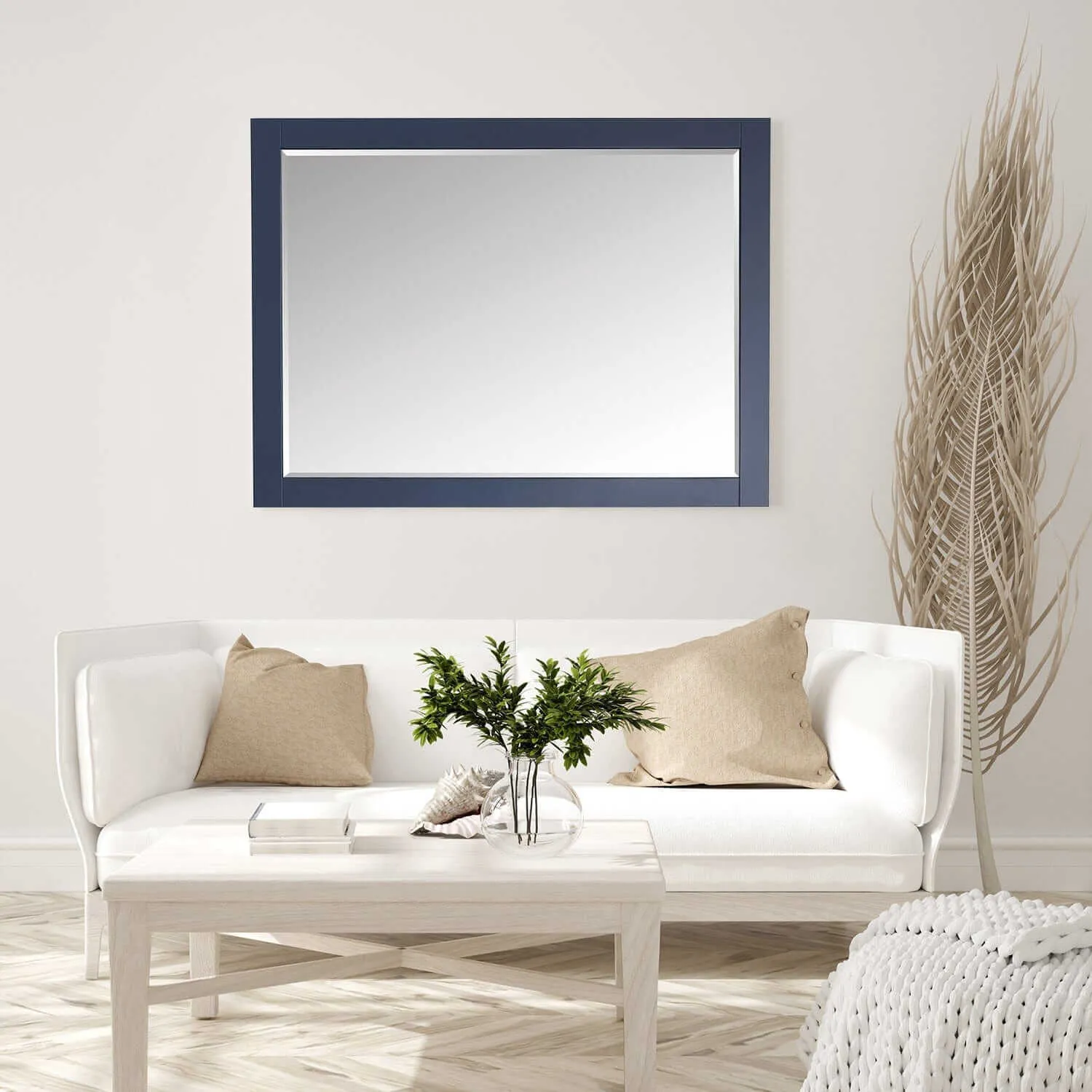 Altair Ivy 48 x 36 Wood Framed Bathroom Wall Mirror