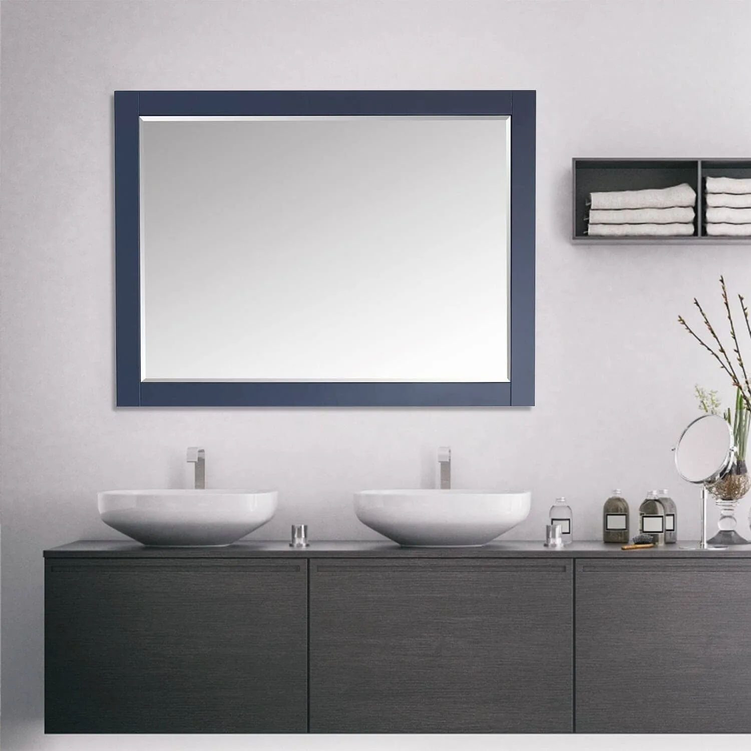 Altair Ivy 48 x 36 Wood Framed Bathroom Wall Mirror