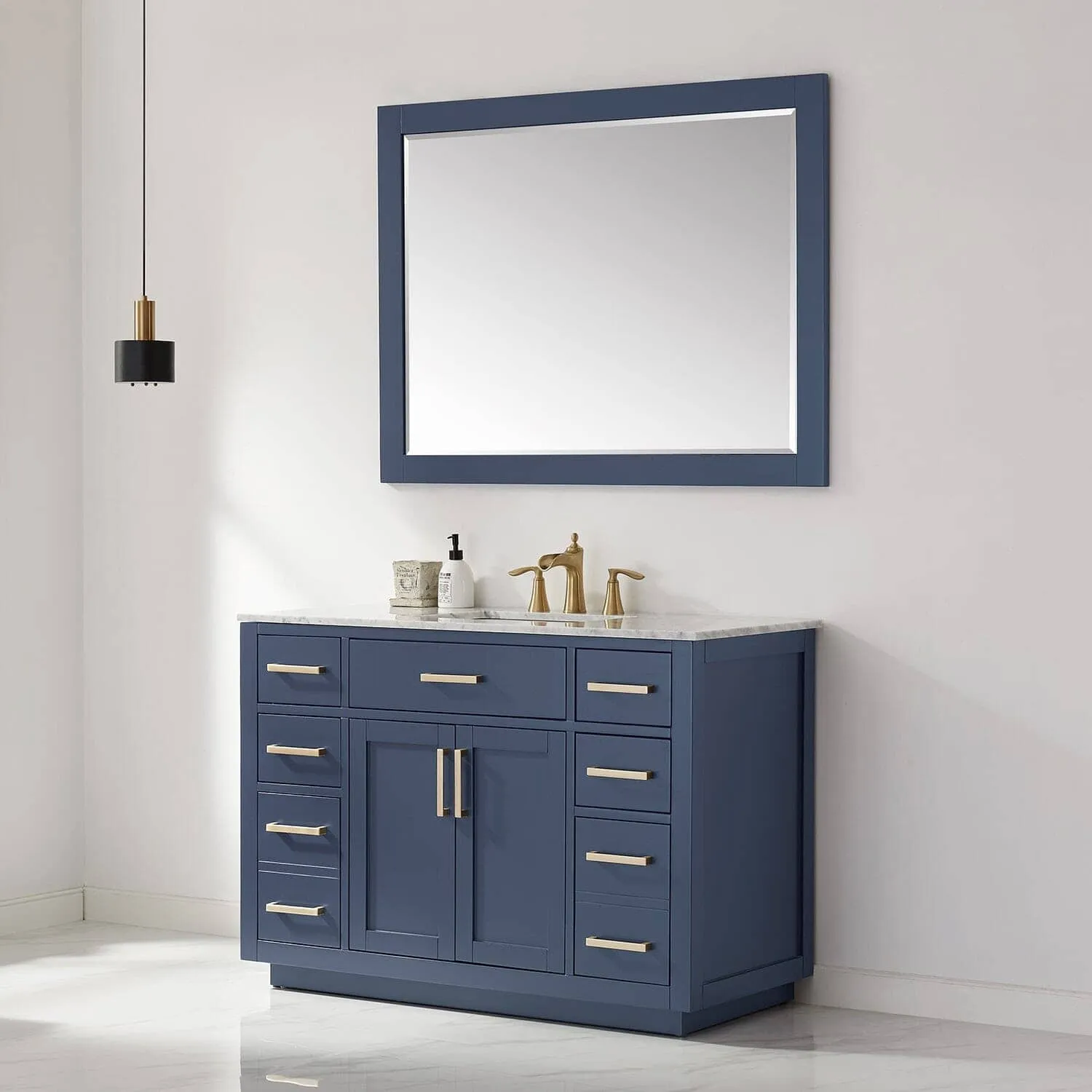 Altair Ivy 48 x 36 Wood Framed Bathroom Wall Mirror