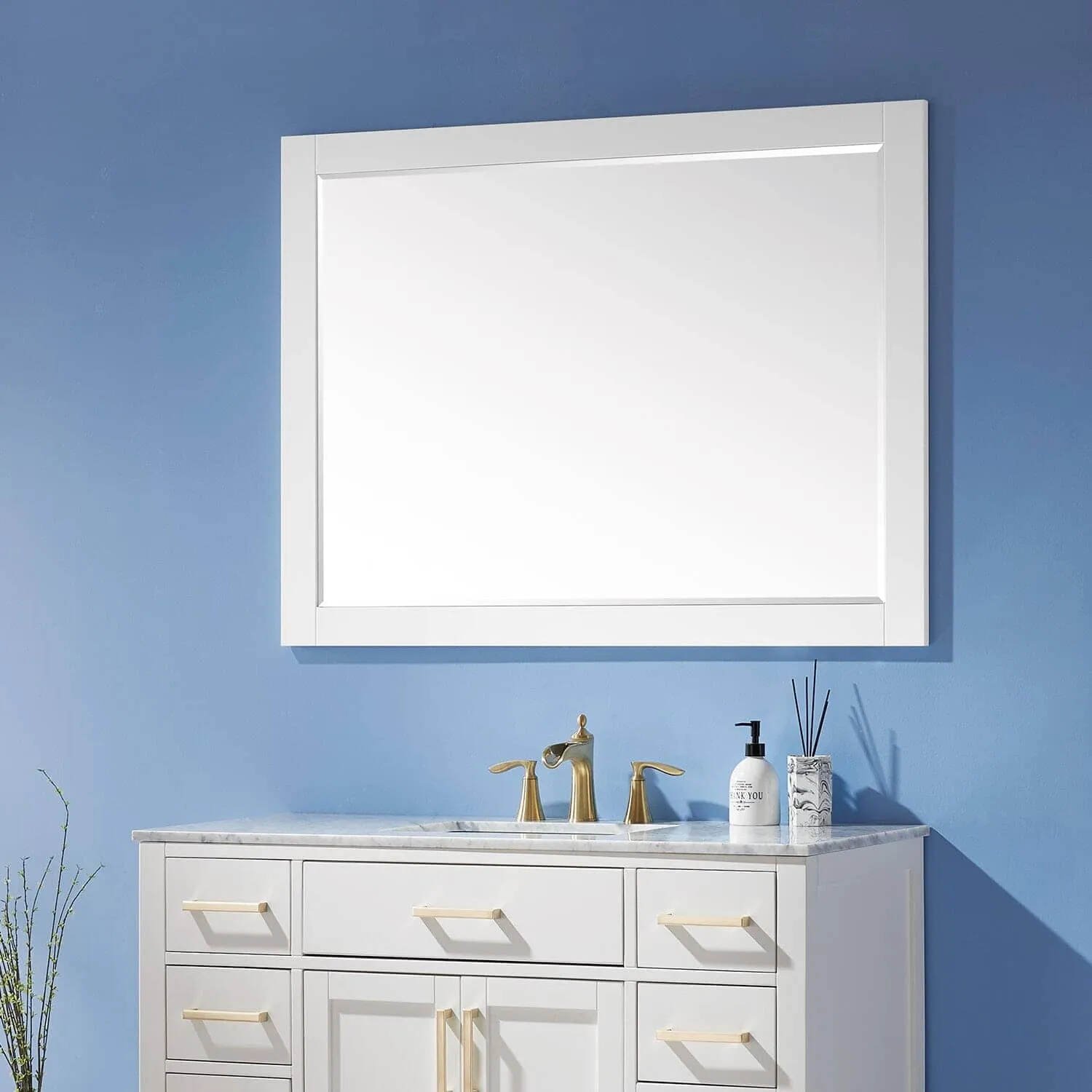Altair Ivy 48 x 36 Wood Framed Bathroom Wall Mirror