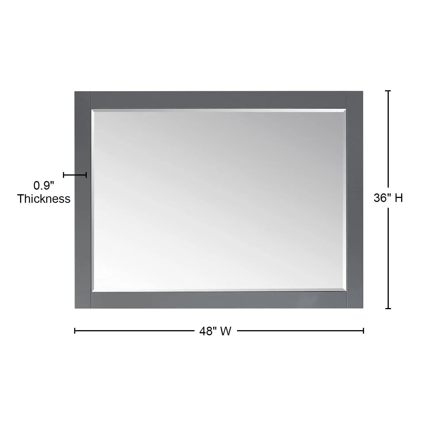 Altair Ivy 48 x 36 Wood Framed Bathroom Wall Mirror