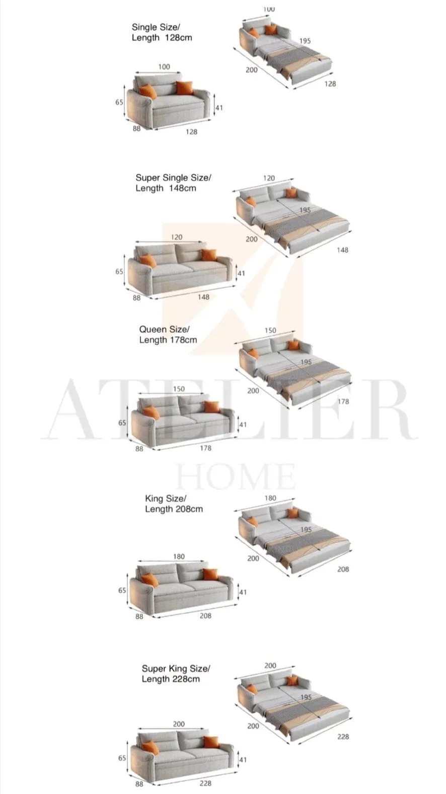 Alvis Cotton Fabric Storage Sofa Bed