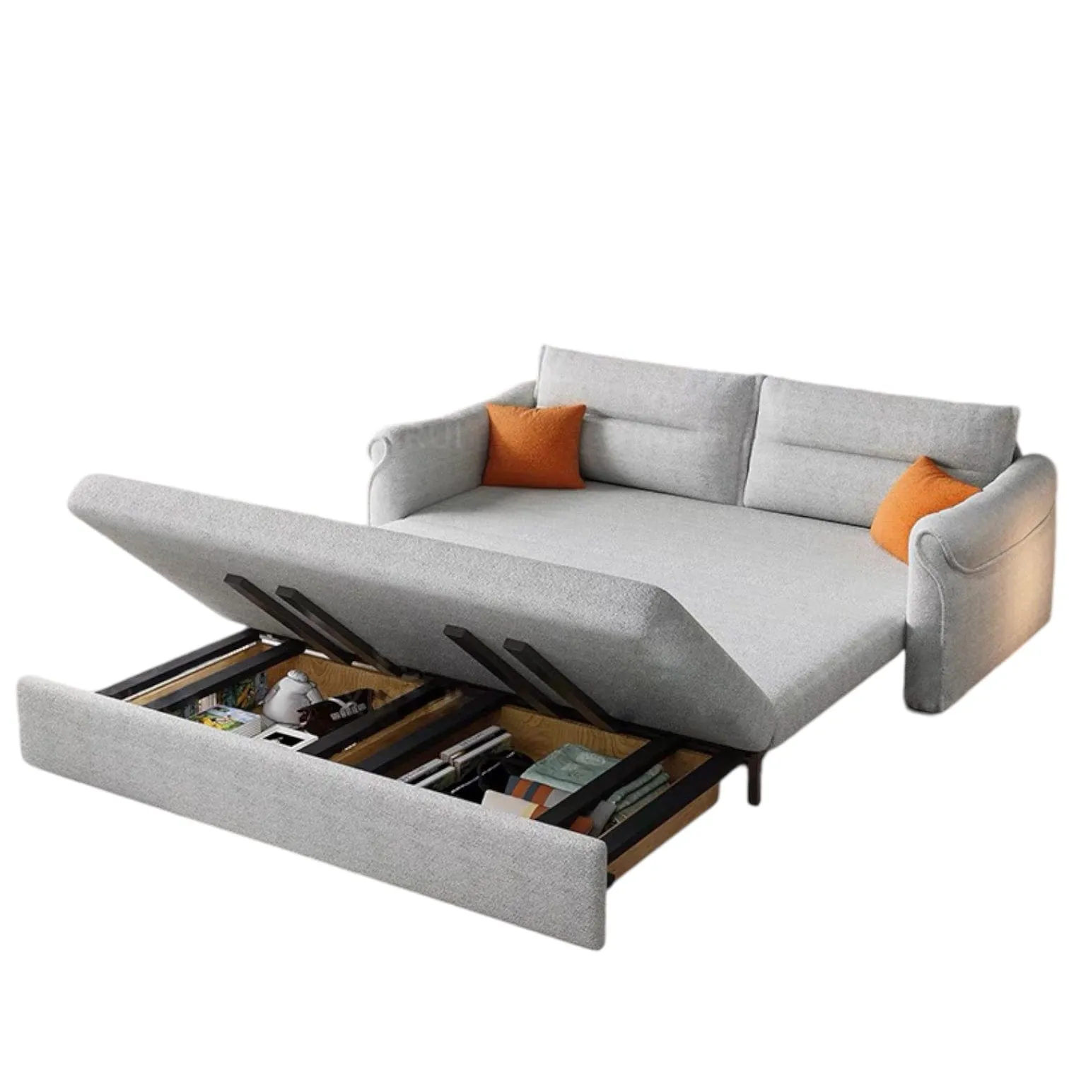 Alvis Cotton Fabric Storage Sofa Bed