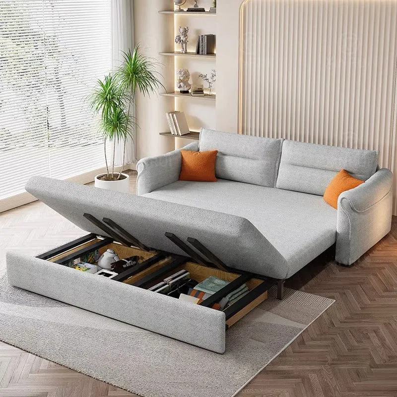 Alvis Cotton Fabric Storage Sofa Bed