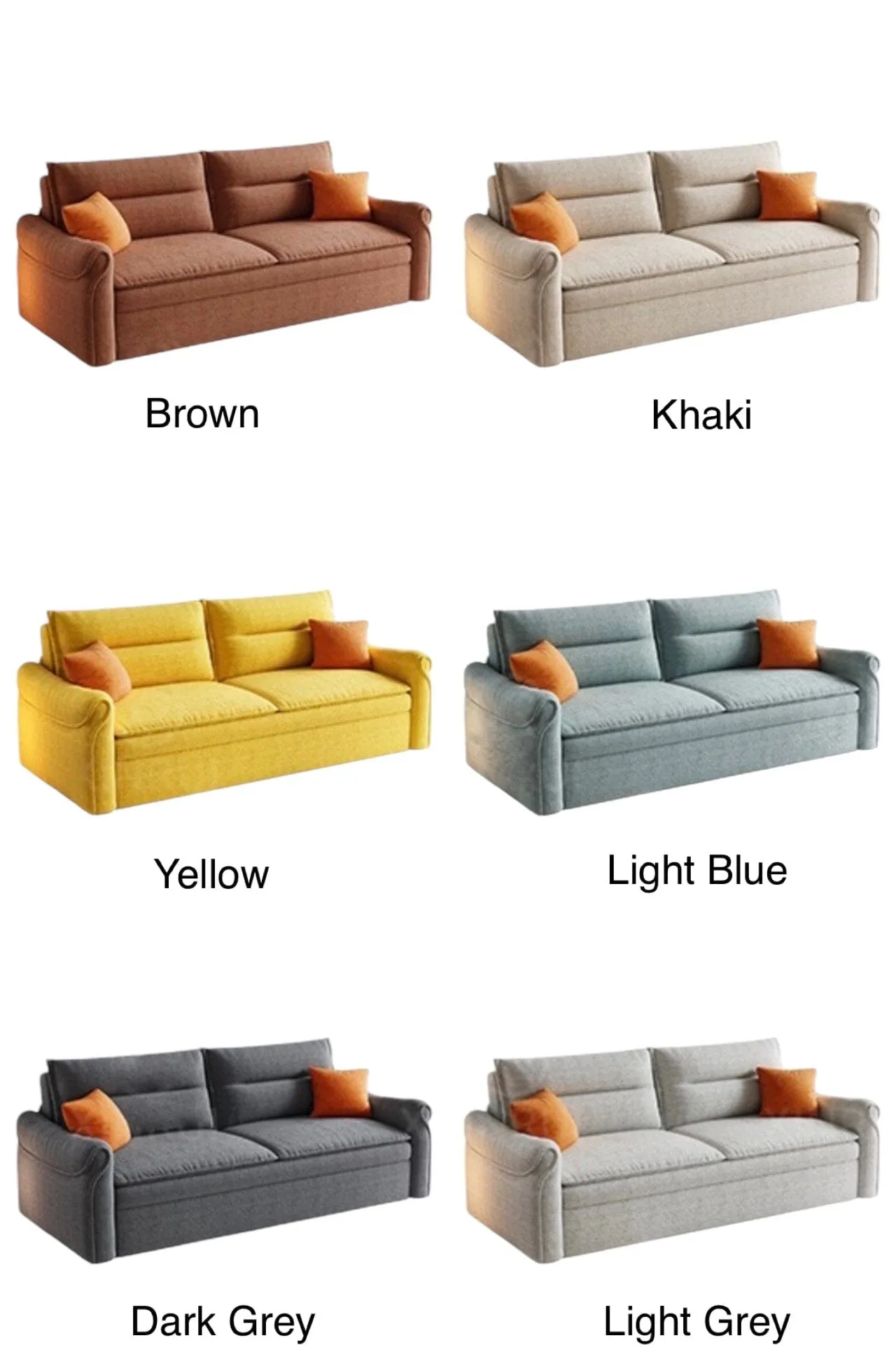 Alvis Cotton Fabric Storage Sofa Bed