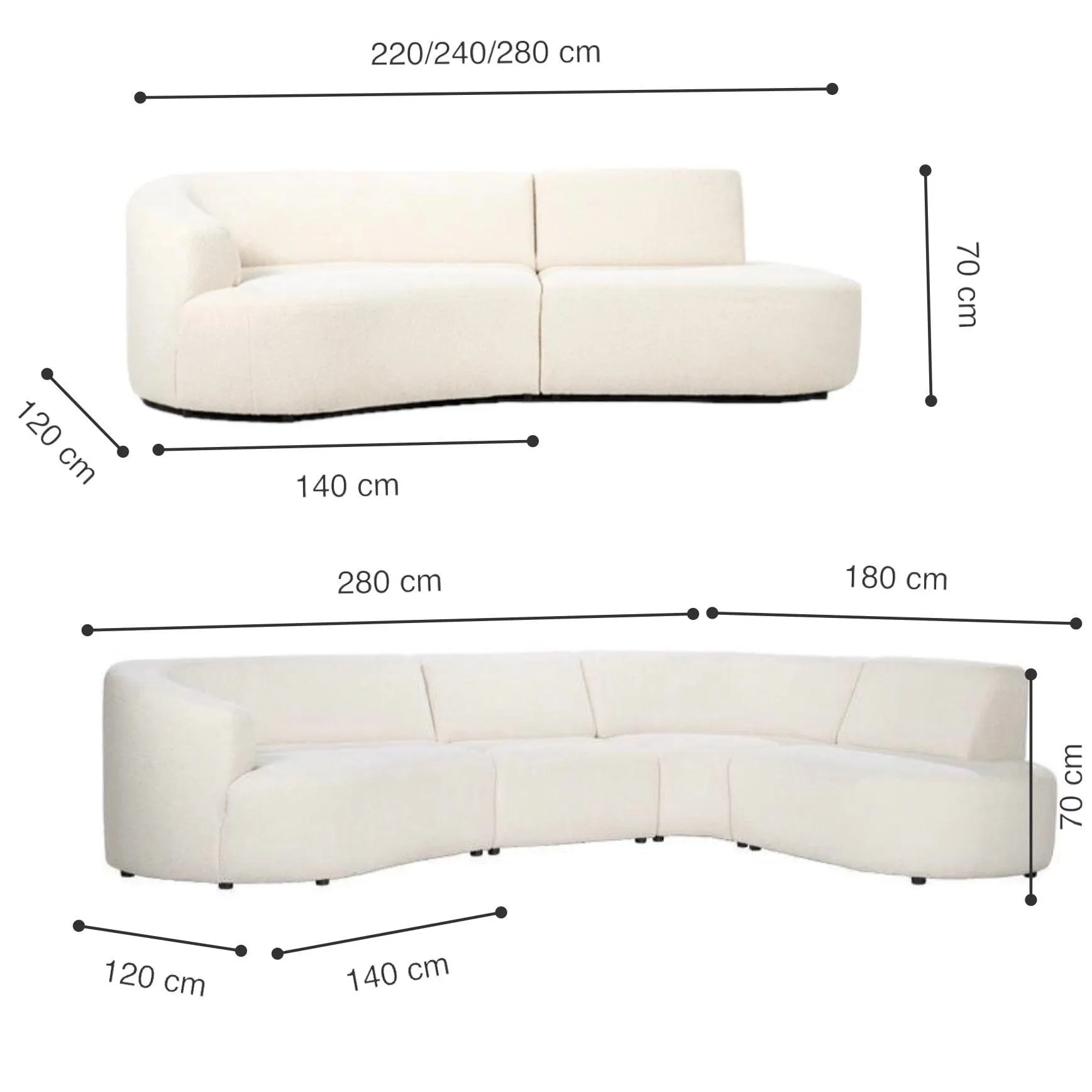 Ark Sectional Boucle Sofa
