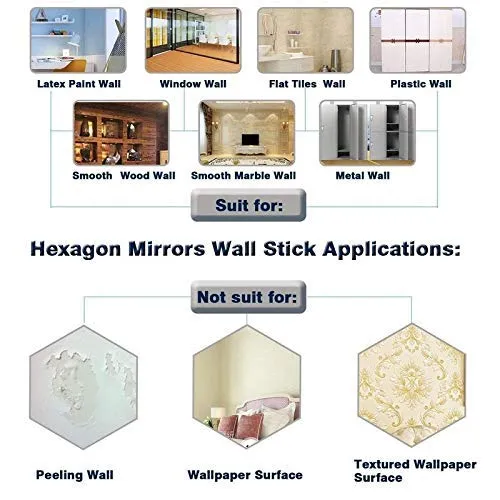 Atulya Arts Mirror Hexagon Decorative Wall Sticker (Pack of 20) with 10 Butterfly Sticker 3D Acrylic Stickers Mirror Wall Stickers for Living Room Bedroom Home & Office (Black, 10.5 cm x 12.1 cm)