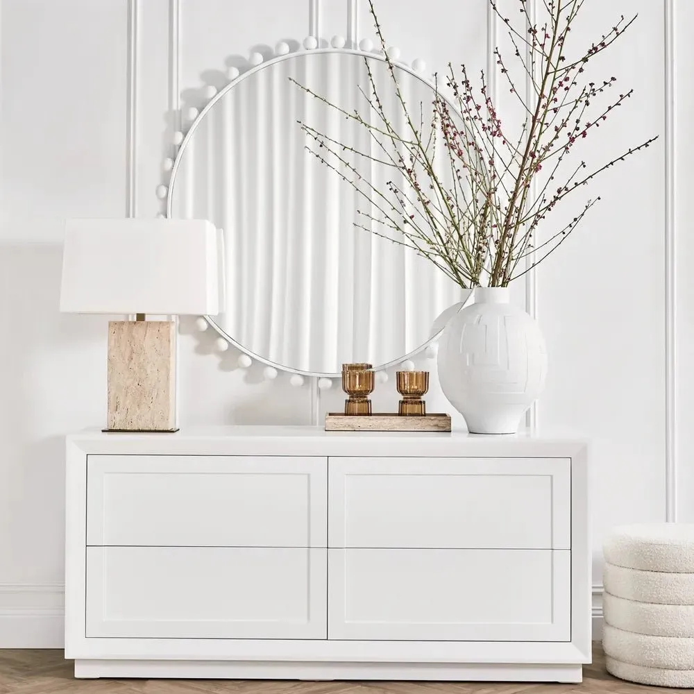 Birchgrove Round Wall Mirror - Large White