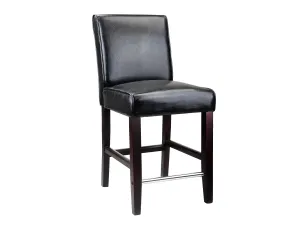 Black Wooden Counter Height Bar Stool