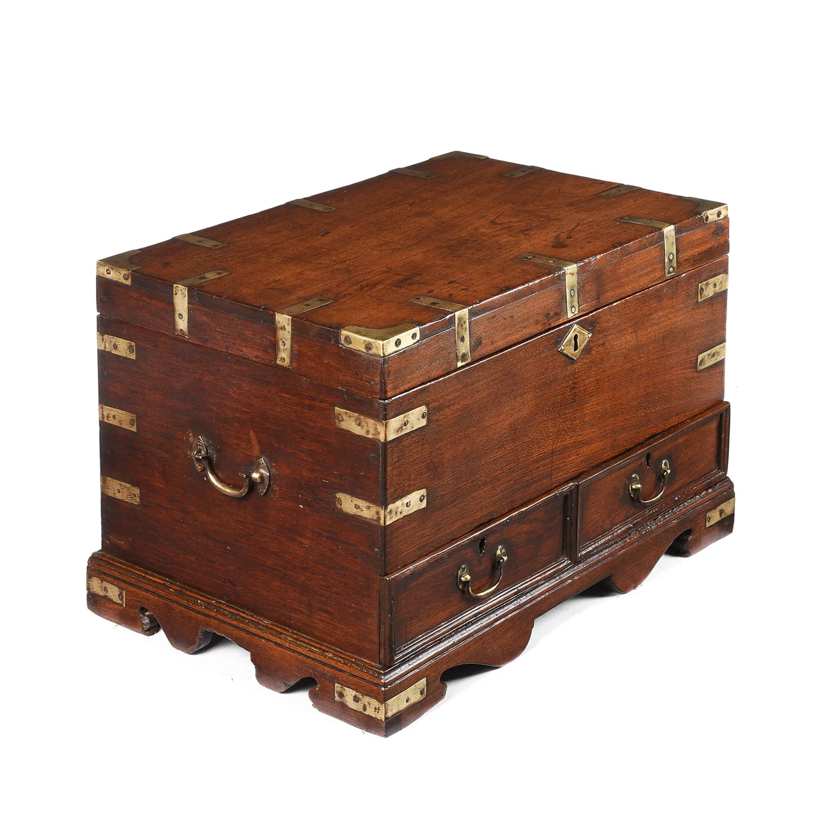 Brass Bound Military Chest From Kutch -19th Century