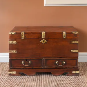 Brass Bound Military Chest From Kutch -19th Century