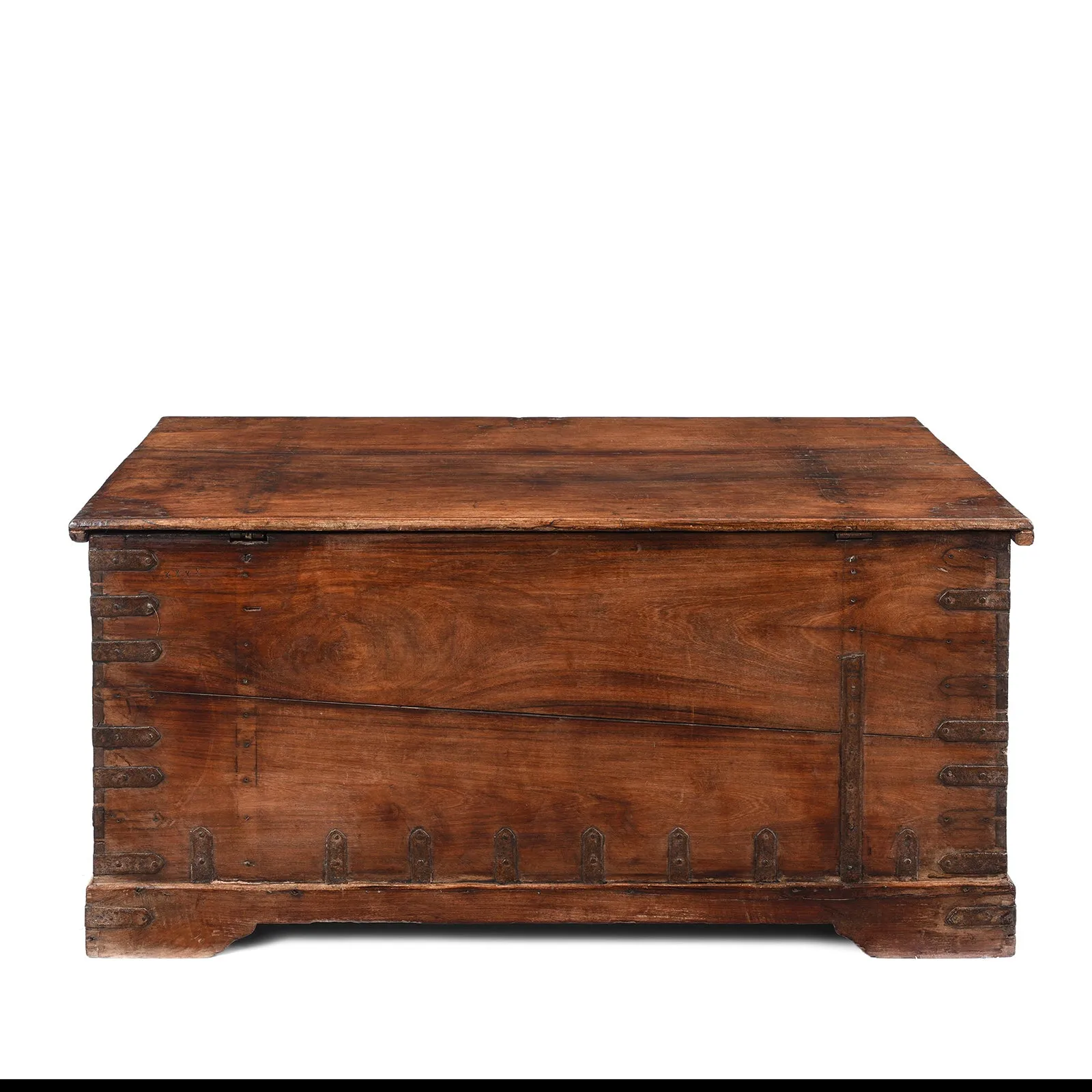Brass Bound Rosewood Chest From Kutch - 18th Century