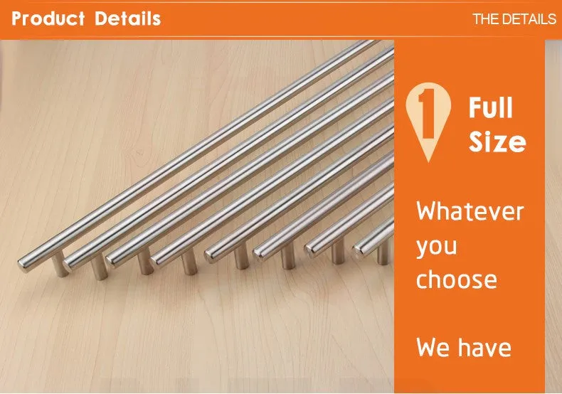 Brushed Nickel Stainless Steel Kitchen Handles (12mm diameter)