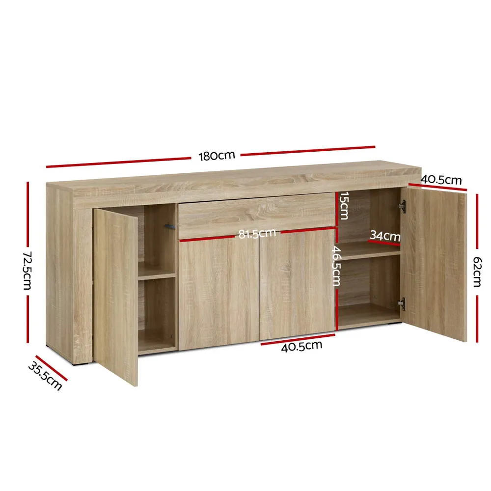 Buffet Sideboard Cabinet Storage 4 Doors Cupboard Hall Wood Hallway Table