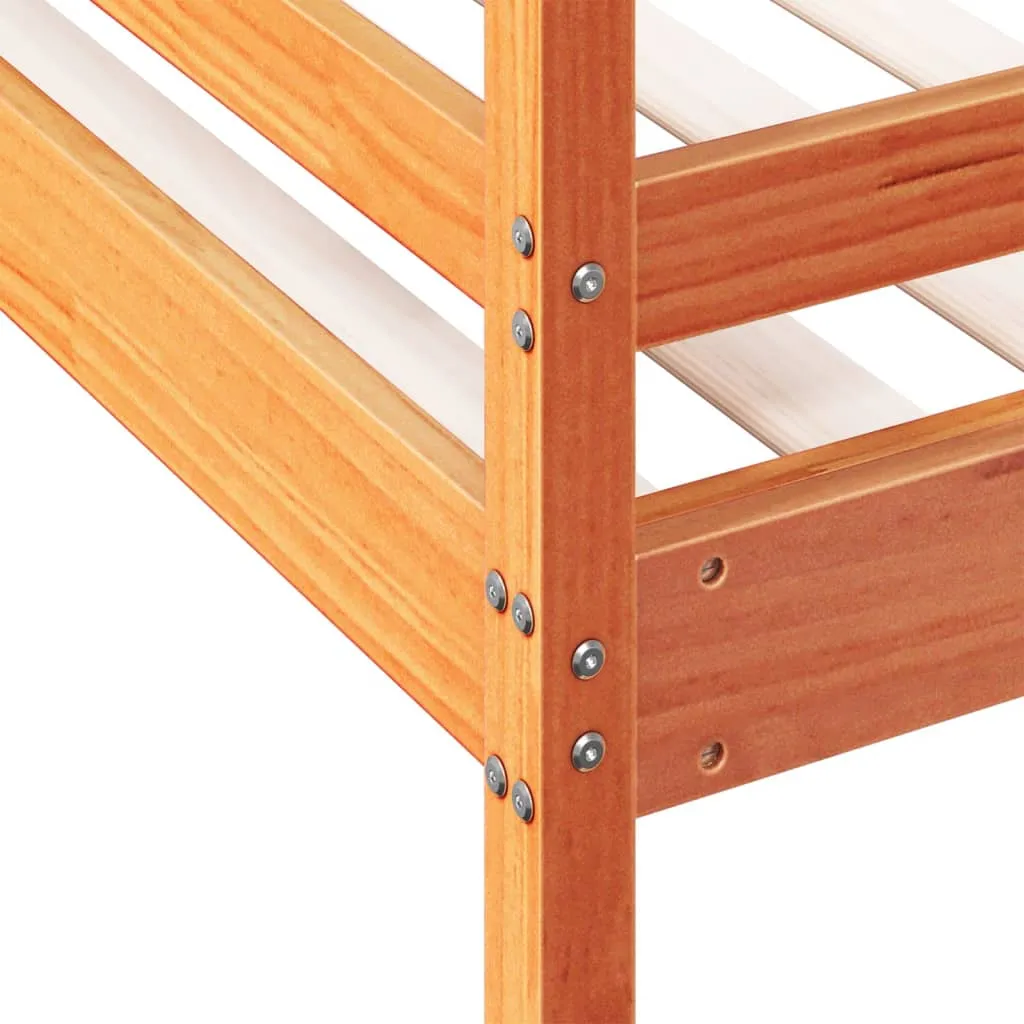 Bunk Bed 80x200/140x200 cm Wax Brown Solid Wood Pine