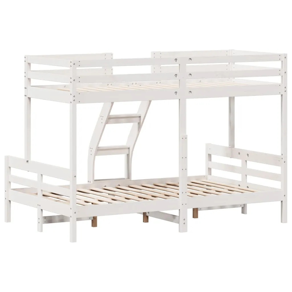 Bunk Bed 90x200/120x200 cm White Solid Wood Pine