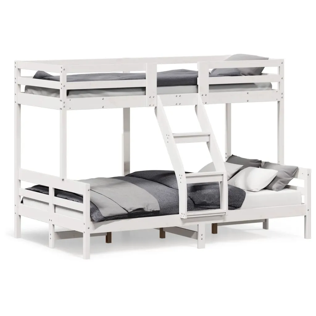 Bunk Bed 90x200/120x200 cm White Solid Wood Pine