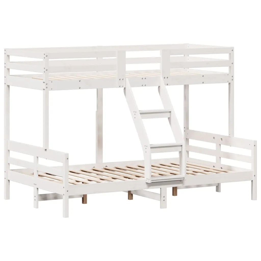 Bunk Bed 90x200/120x200 cm White Solid Wood Pine