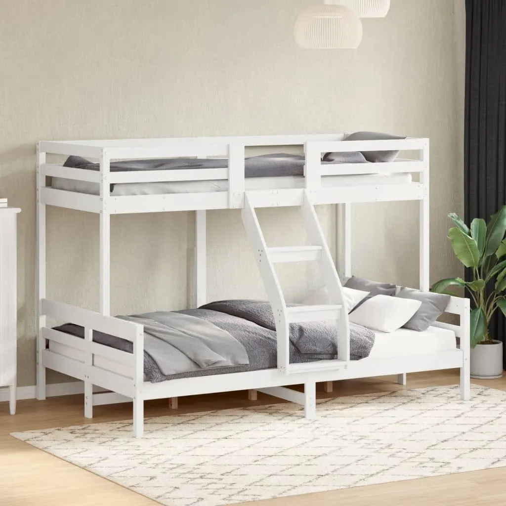 Bunk Bed 90x200/120x200 cm White Solid Wood Pine
